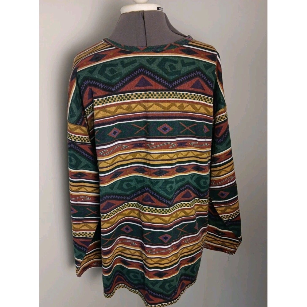 Vintage 90s Fastball Aztec Southwestern Sweatshirt XL Made USA All Over Print